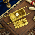 thumbnail image 4 of Golden Ark of the Covenant Figurine - Religious Tabletop Sculpture with Removable Holy Contents, Christian & Jewish Biblical Replica for Mantel, Office, or Church Decor, Large, 4 of 7