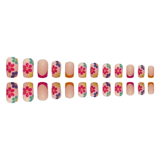 24 unidades de parches para uñas de estilo chino con flores de color puro, pequeños, con polvo fresco, 2 ml