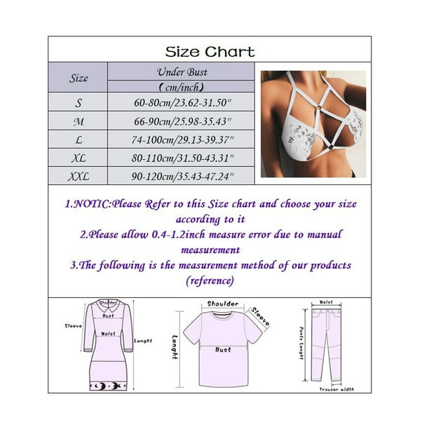 Size table for underwear, find your size on the bra, corsets and