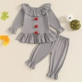 thumbnail image 2 of Infant Outfit Set Children's Clothing Baby Children Halloween Girls Ruffled Long Sleeve Top And Summer Outfits for Girls, 2 of 8