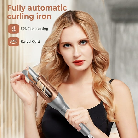 Automatic Hair Curler with Tulip Shape Anti-Tangle Design, Professional Ceramic Ionic Auto-Rotating Curling Iron with Adjustable Temperature for Women Long & Short Hair