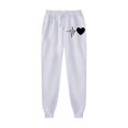 thumbnail image 4 of VBTAPA Sweatsuits for Women Set 2 Piece Jogging Outfit Fashion Heartbeat Print Hoodie Sweatshirt Jogger Sweatpants Casual Tracksuit Y2K Streetwear Prime Sales Today White XXL, 4 of 5