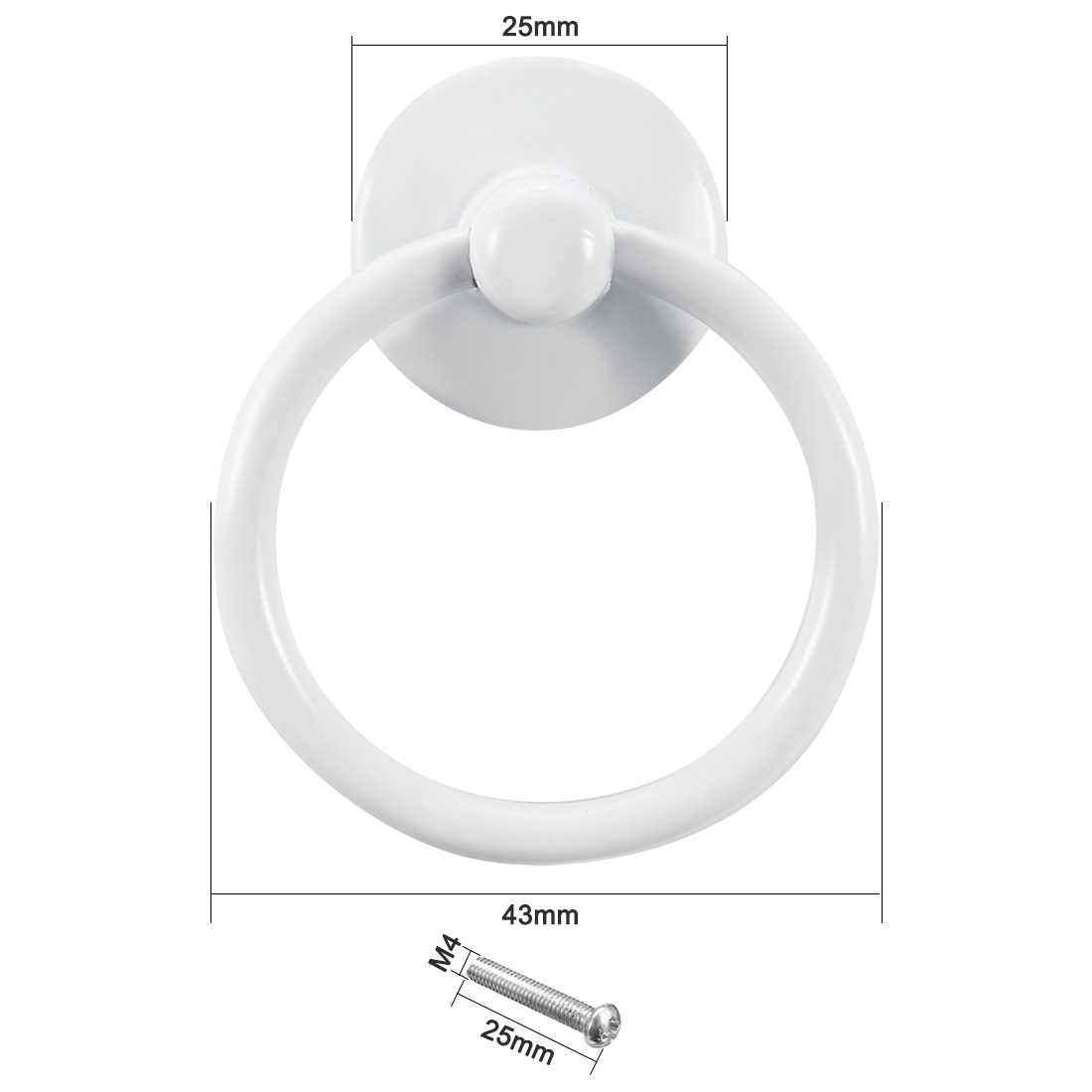 Uxcell Iron Spray-Paint Drawer Ring Pull Handle-0.16" Hole Diameter-5 Pack - image 3 of 4