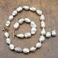 thumbnail image 3 of K-KED Cultured White Keshi Baroque Pearl Necklace Bracelet Earrings Sets For Women-earrings, 3 of 9