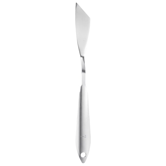 Uxcell Palette Knife Painting Tool 8.39" Stainless Steel Angled Spatula Painting Pallet knife with Hole Design for Acrylic Canvas, Silver