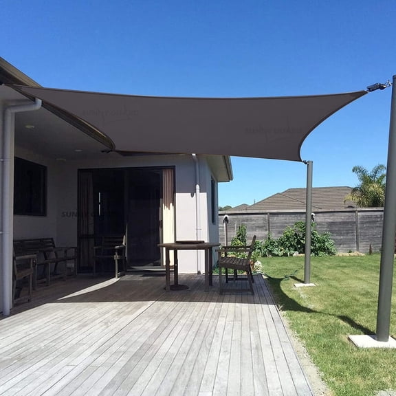 SUNNY GUARD 10'x10' Sun Shade Sail Rectangle Dark Gray UV Block Canopy Awning for Outdoor Patio Garden Backyard (We Make Custom Size)