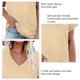 thumbnail image 4 of Top de manga corta con pétalos para mujer, camiseta informal holgada con agujeros calados y cuello en V para uso en verano, amarillo XXL, 4 of 5