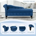 thumbnail image 5 of ACMEASE Modern Velvet Chaise Lounge Velvet With Right Armrest and Storage, Blue, 5 of 7