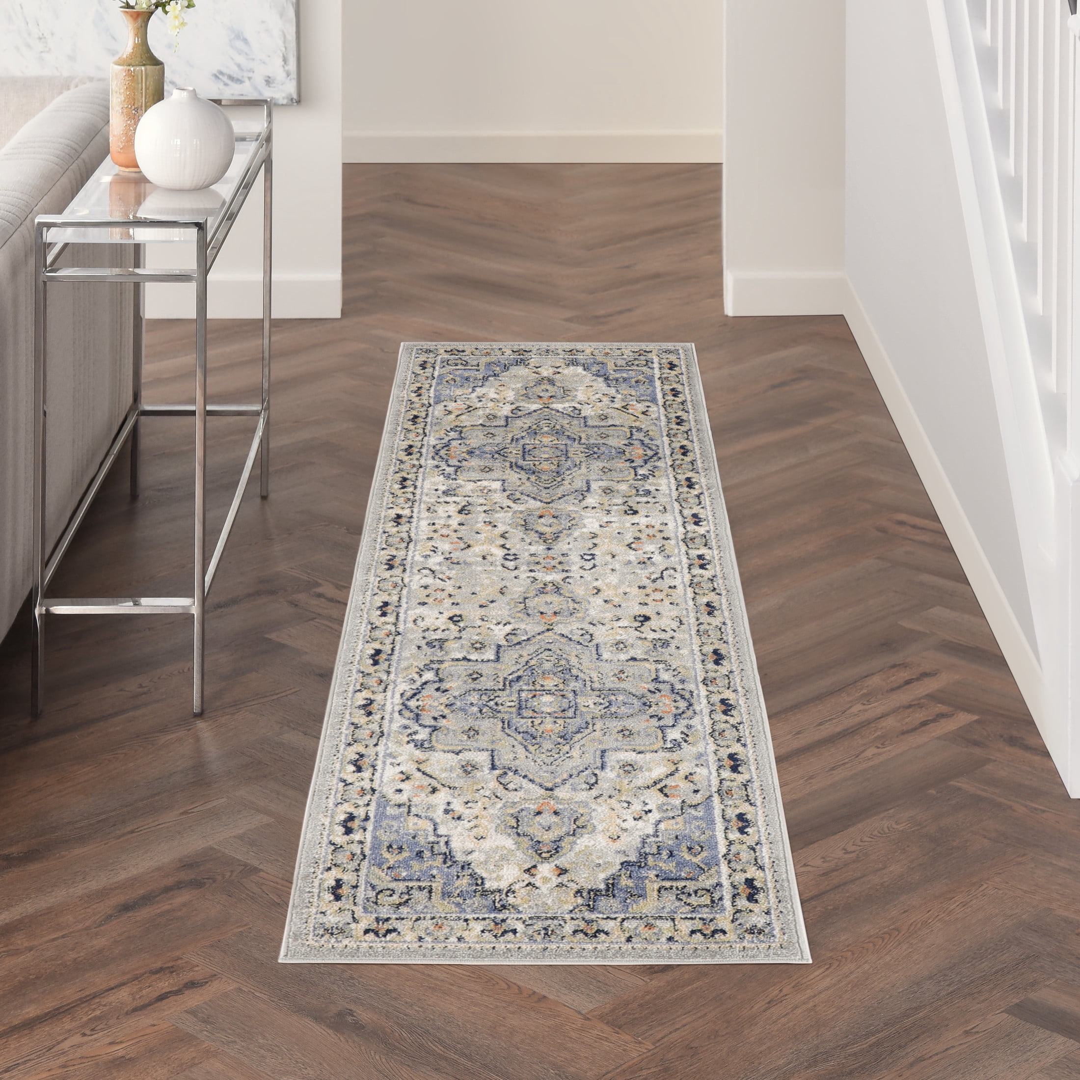 Nourison Nourison Essentials Persian 2'2" x 14 Blue Vintage Rug