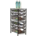 NEX Stackable 3Tier Sliding Basket Organizer, Brown