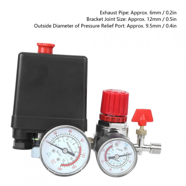 Régulateur de Collecteur de Soupape de Pression, Interrupteur de Contrôle de Pression à 4 Trous, 90-125PSI pour Système de Réfrigération de Station de Pompage
