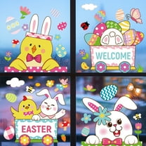 Easter Window Clings, 9 Sheets Happy Easter Decorations for Kids Spring Window Clings for Home Office Shop Holiday Savings Gifts