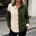 thumbnail image 4 of PFRNLFNo Boundaries Womens Corduroy Button Down Shirts Fall Loose Casual Long Sleeve Tops, 4 of 8