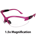 thumbnail image 7 of Global Vision Eyewear Cougar Bifocal Women's Safety Glasses Dark Pink Nylon Frame Clear Lenses, 7 of 7