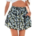 thumbnail image 2 of Women's Ruffle Wide Leg Flowy Clothes High Waist Shorts for Casual Beach Color 8 XXL, 2 of 10