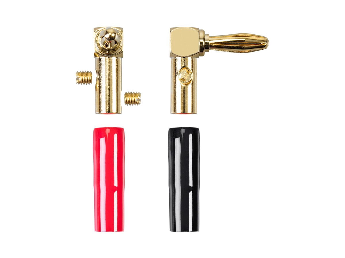 Monoprice 10 Pair Right Angle 24k Gold Plated Banana Speaker Wire Cable Screw Plug Connectors