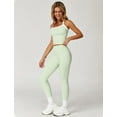 thumbnail image 2 of Womens Workout Sets Two Piece Cross Back Tank Top Matching High Waist Leggings Sets Gym Outfits Work Out Clothes, 2 of 12