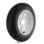 Kenda 274444 Loadstar Trailer Tire & 5-Hole Custom Spoke Wheel, 480-12 LRC
