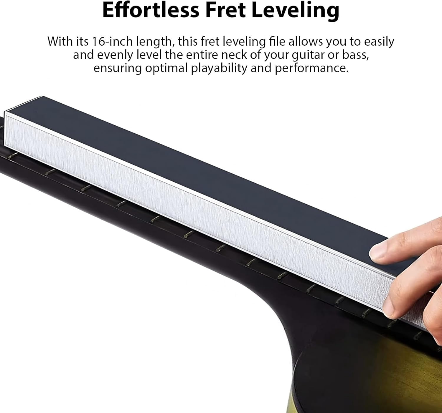 16 Inch Guitar Fret Leveling Beam Aluminum Alloy Bass Neck Polishing Tool With 4 Sandpapers 400 To 1200 Grit Luthier Tool