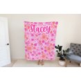 thumbnail image 1 of Personalized Pink Floral Blanket, 1 of 7