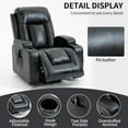 thumbnail image 3 of LuxyHoom Manual Lift Recliner Chair for Elderly with Massage and Heat, Heavy Duty 350 lbs Large Oversized Recliner with Infinite Positions, USB Ports & Cup Holders(Breathable Leather, Black), 3 of 10