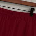 thumbnail image 6 of JUUYY Men's 2 Piece Set Pleated Texture Button Down Short Sleeve Collar Shirt Relaxed Fit Elastic Waist Long Pants Vacation Outfit Wine L, 6 of 8