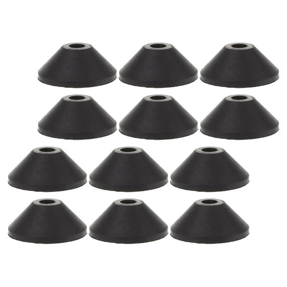FRCOLOR 12pcs Toilet Bolt Black Tapered Conical Rubber Washers Sealing Gasket Kit Prevents Leakage for Tank Maintenance