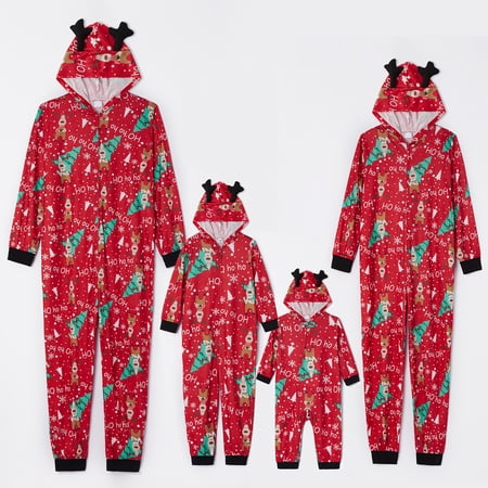 PatPat Family Matching Cute Deer and Christmas Tree Print Hooded ...