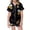 032-Black, variant on Gelikeya Pajamas Set Bee Festival Button Down Satin Short Sleeve Top and Shorts Set World Bee Day Nightgown Loungewear (Kids, 032-Black, 6-7 Years)