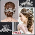 thumbnail image 6 of 48 Pieces Wedding Hair Comb Hair Pins Set, FULANDL Faux Crystal Pearl Bridal Hair Accessories, Rhinestone Bridal Side Combs U-shaped Butterfly Flower Hair Clips for Women Girls, 6 of 7