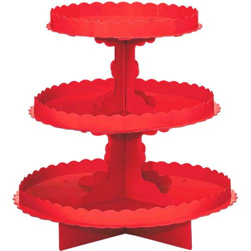 Red 3Tiered Cupcake Stand (1ct)