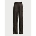 thumbnail image 6 of Free Assembly Women's High Rise Pleated Straight Leg Satin Trousers, 6 of 7