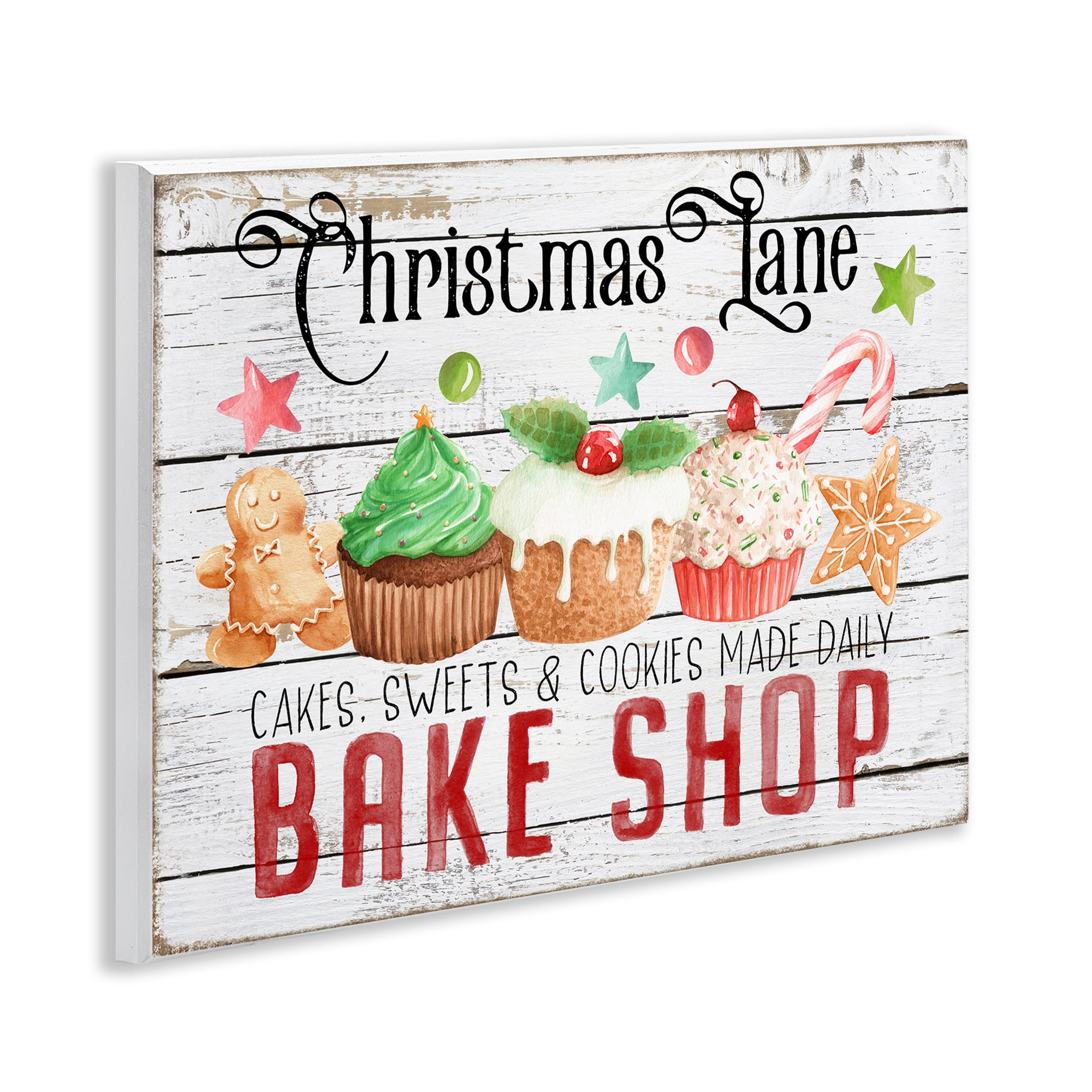 Stupell Industries Christmas Lane Bake Shop Holiday Painting Unframed Art Prints Wall Art, 14 x 11