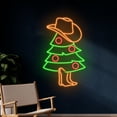 thumbnail image 2 of Handmadetneonsign Cowboy Christmas Tree Neon Sign, Christmas Tree Cowboy Led Sign, Merry Christmas, 2 of 5