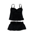 thumbnail image 2 of Tankini de 2 piezas con falda torcida de talla grande para mujer La Blanca, negro, 16W La Blanca Tankini, 2 of 2