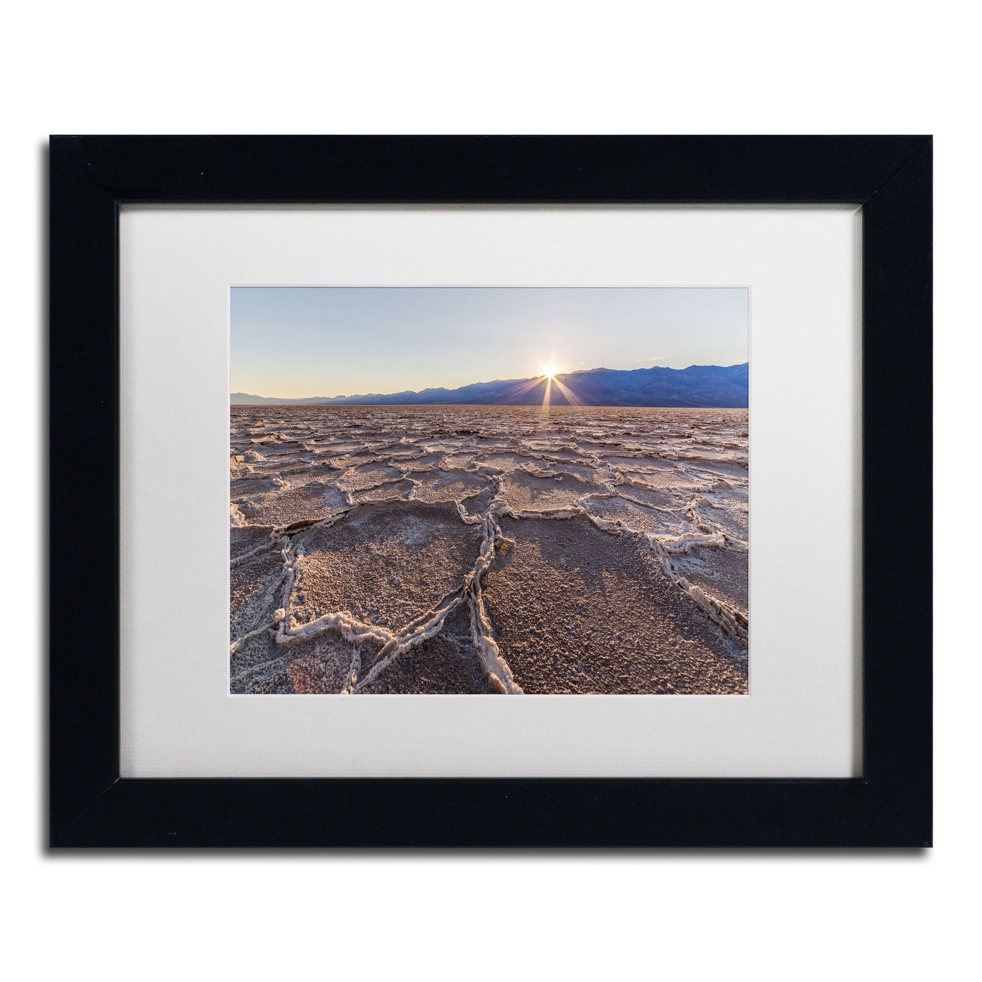 Trademark Fine Art "Badwater Sunset" Canvas Art by Pierre Leclerc, White Matte/Black Frame