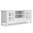 thumbnail image 3 of Acadian 60 inch Wide Solid Wood Transitional TV Stand in White For TVs up to 65 inches, 3 of 13