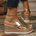 thumbnail image 5 of Willtoo Wide Width Platform Wedge Sandals for Women: Comfortable Low Heel Open-Toe Summer Shoes with Adjustable Ankle Strap, 5 of 6
