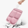thumbnail image 4 of Wheat Straw Five Compartment Dinner Plate adult Students Kindergarten Meal Tray Breakfast Plate Household Use Four Colors Divided Plate, 4 of 5