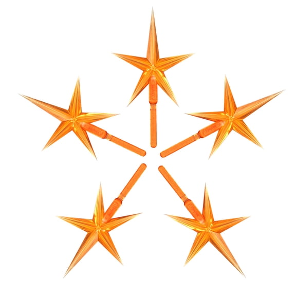 National Artcraft LARGE Modern Plastic Star for Ceramic Trees - (Pkg/5) (Orange)