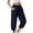 Navy, variant on Kmdttou Women's Solid Color Pocket Leggings Cropped Pants Casual Women's Cropped Pants Cropped Pants Cropped Pants