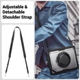 thumbnail image 6 of Shockproof Case for Apple iPad 9th 8th 7th Gen 10.2 Inch, Rugged Hybrid Protective Cover with Pencil Holder & Shoulder Strap Kids Friendly Rotating Kickstand Case for iPad 10.2" 2021/2020/2019,Clear, 6 of 8