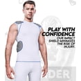 thumbnail image 4 of Exxact Sports Defender Adult Padded Football Shirt - Football Rib Protector with Shoulder & Spine Football Pads, 5-Pad Football Compression Shirt (Gray, Adult Small), 4 of 7