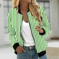 thumbnail image 2 of Clearance Processing! ChaoHeng Ladies Jackets Clearance 3x Up to 45% Off,Women's Printed Cardigan Jacket Zippered Jacket Long Sleeved Casual Jacket Jacket(Green,L), 2 of 5