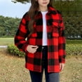 thumbnail image 2 of QQAMB Flannel Shirt for Girls Plaid Jackets Coat Long Sleeve Oversized Shacket Trendy Causal Fall Winter Clothes, 2 of 8