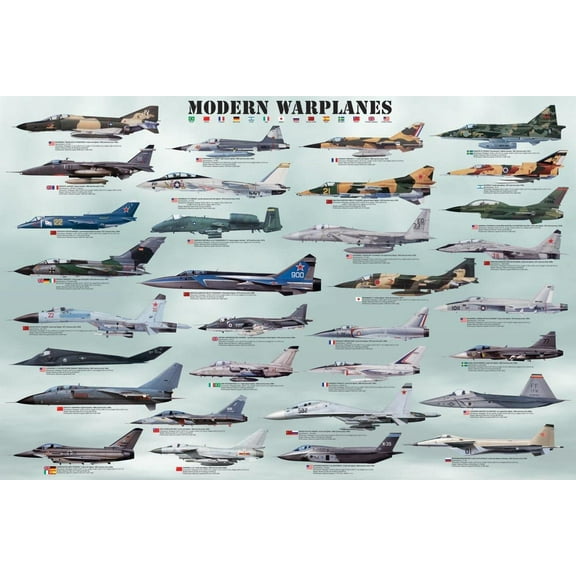 Modern Warplanes 36x24 inches