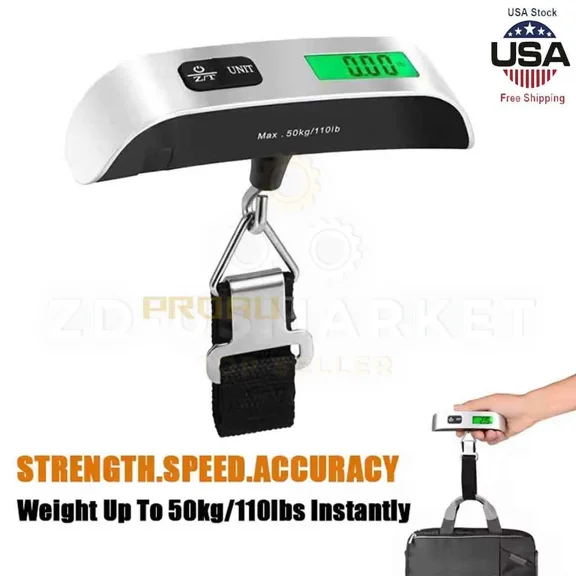 50Kg/10G Portable Travel Lcd Digital Hanging Luggage Scale Electronic Weight Us