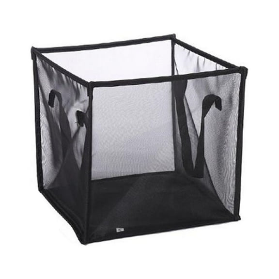 Guanhe Mesh Laundry Basket, Black Foldable Clothes Washing Hamper with 2 Handles, Dirty Clothes, Kids Baby Toys Organizer(Square)