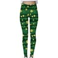 thumbnail image 3 of lcziwo 90% off Clearance Sale, St Patricks Day Leggings for Women Casual Stretchy High Waisted Yoga Pants Novelty Shamrock Print Running Leggings Full Length Tight Trousers Green XXL, 3 of 6