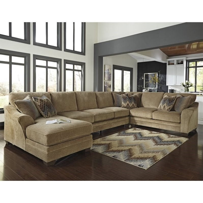 Ashley Lonsdale 4 Piece Left Chaise Sofa Sectional in Barley - Walmart